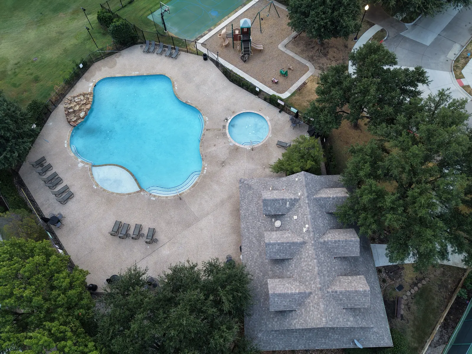 Community pool, straight down