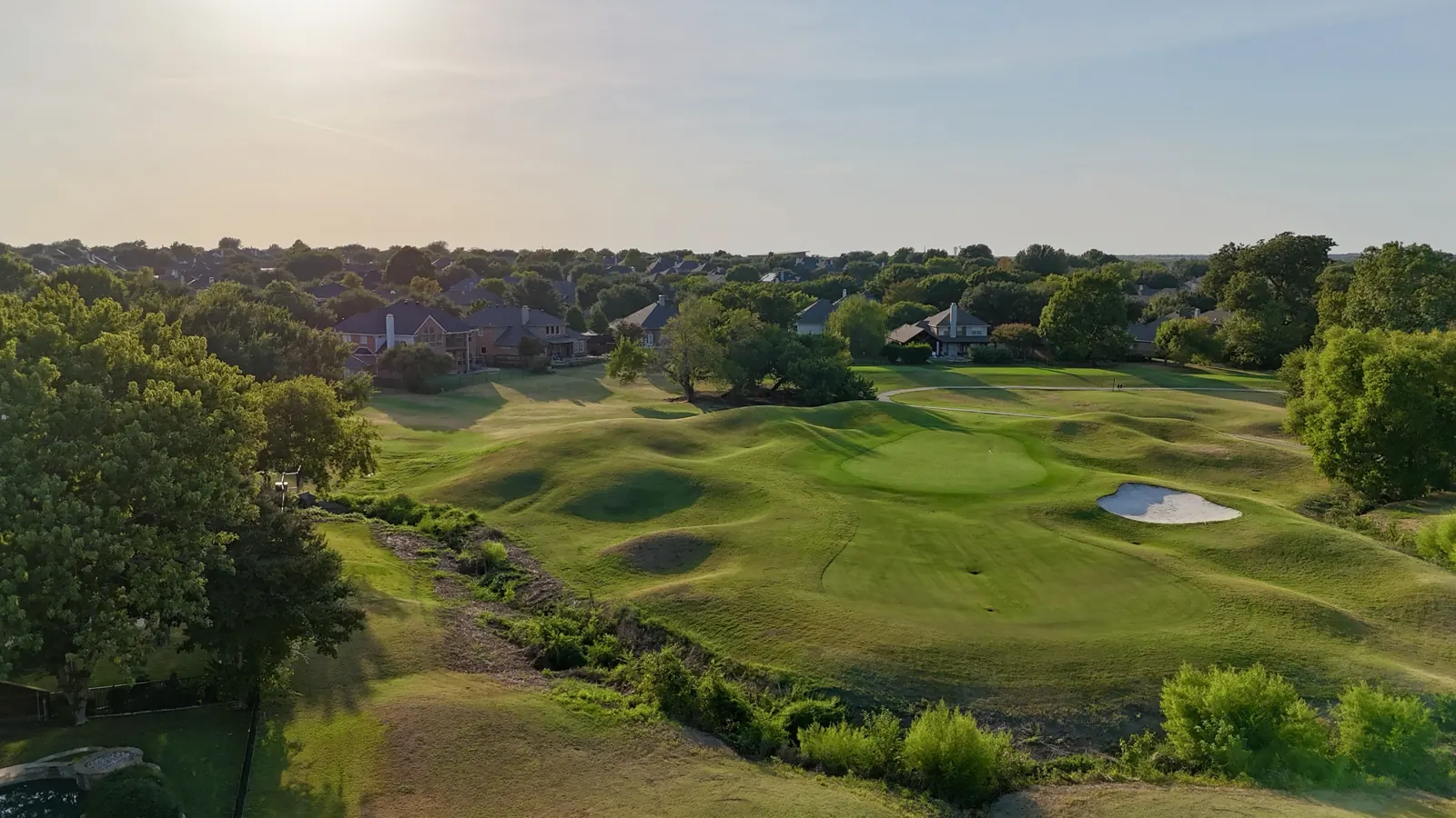 Golf course in evening light