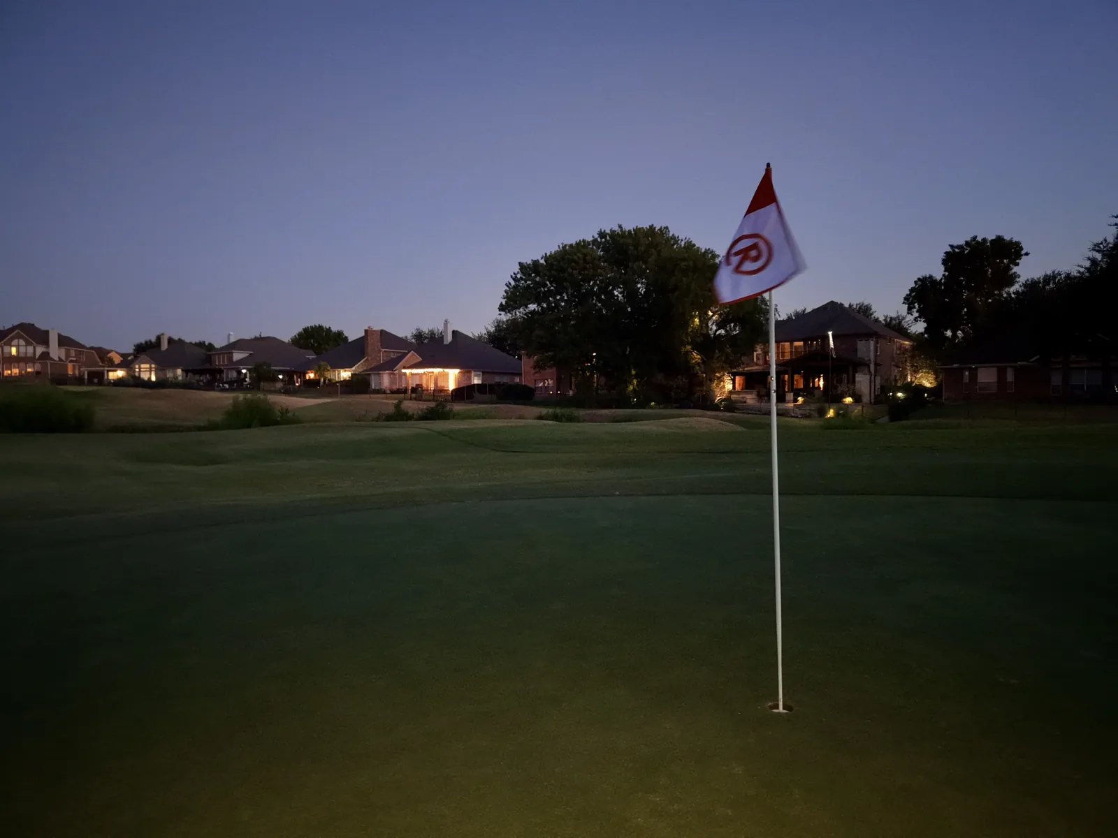 The pin at dusk