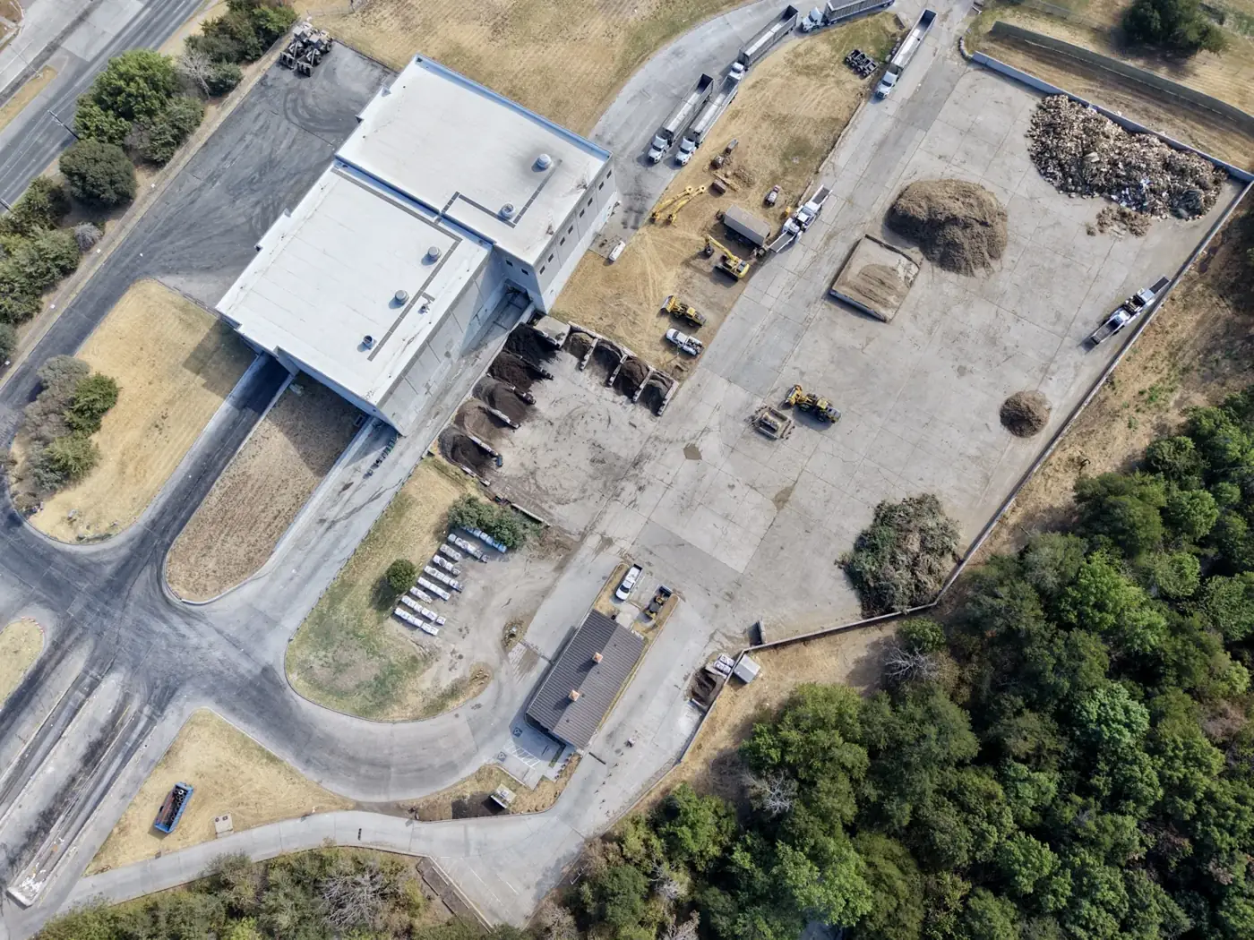 Processing yard, straight down