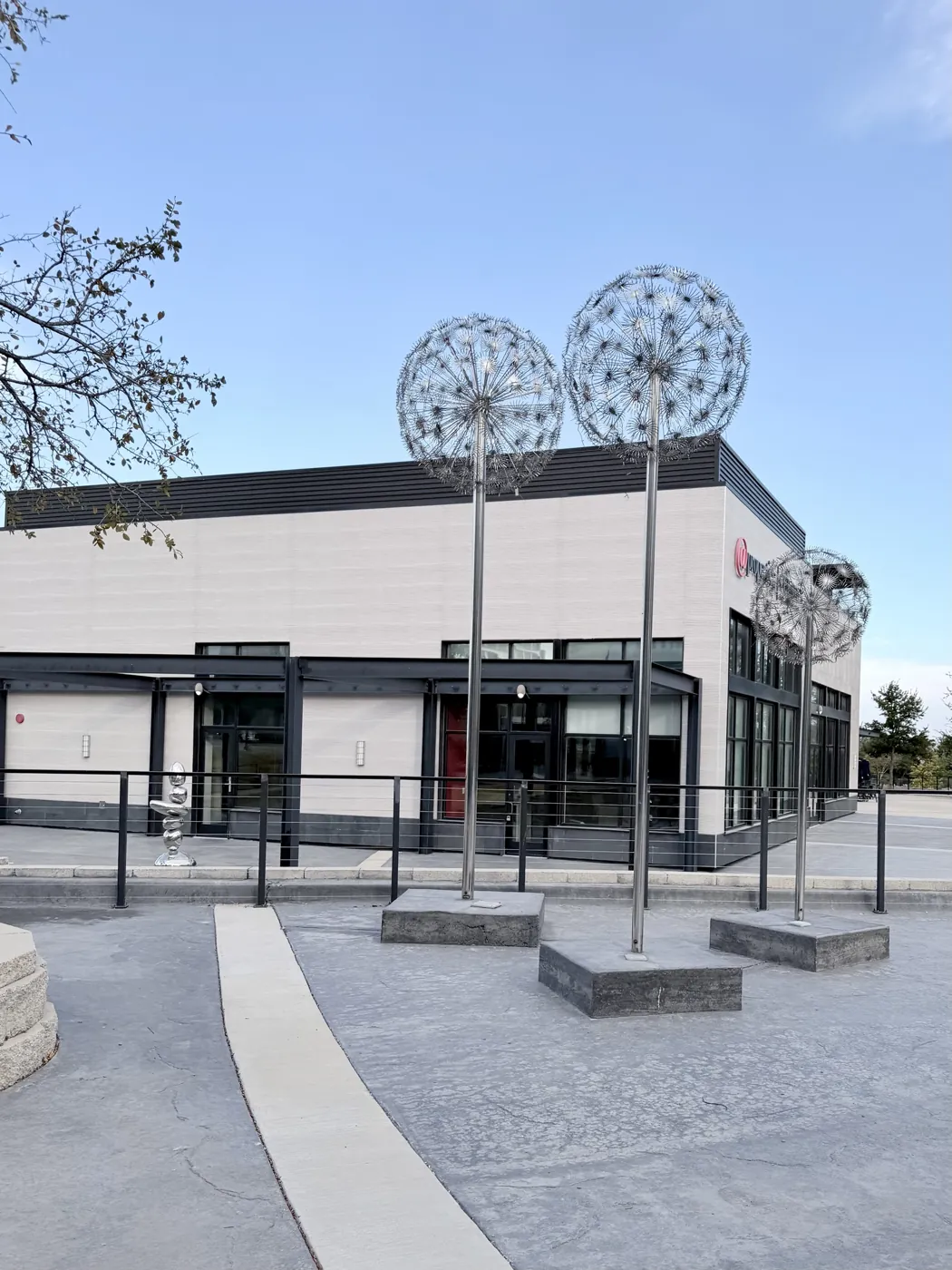 Storefront and plaza, from the ground