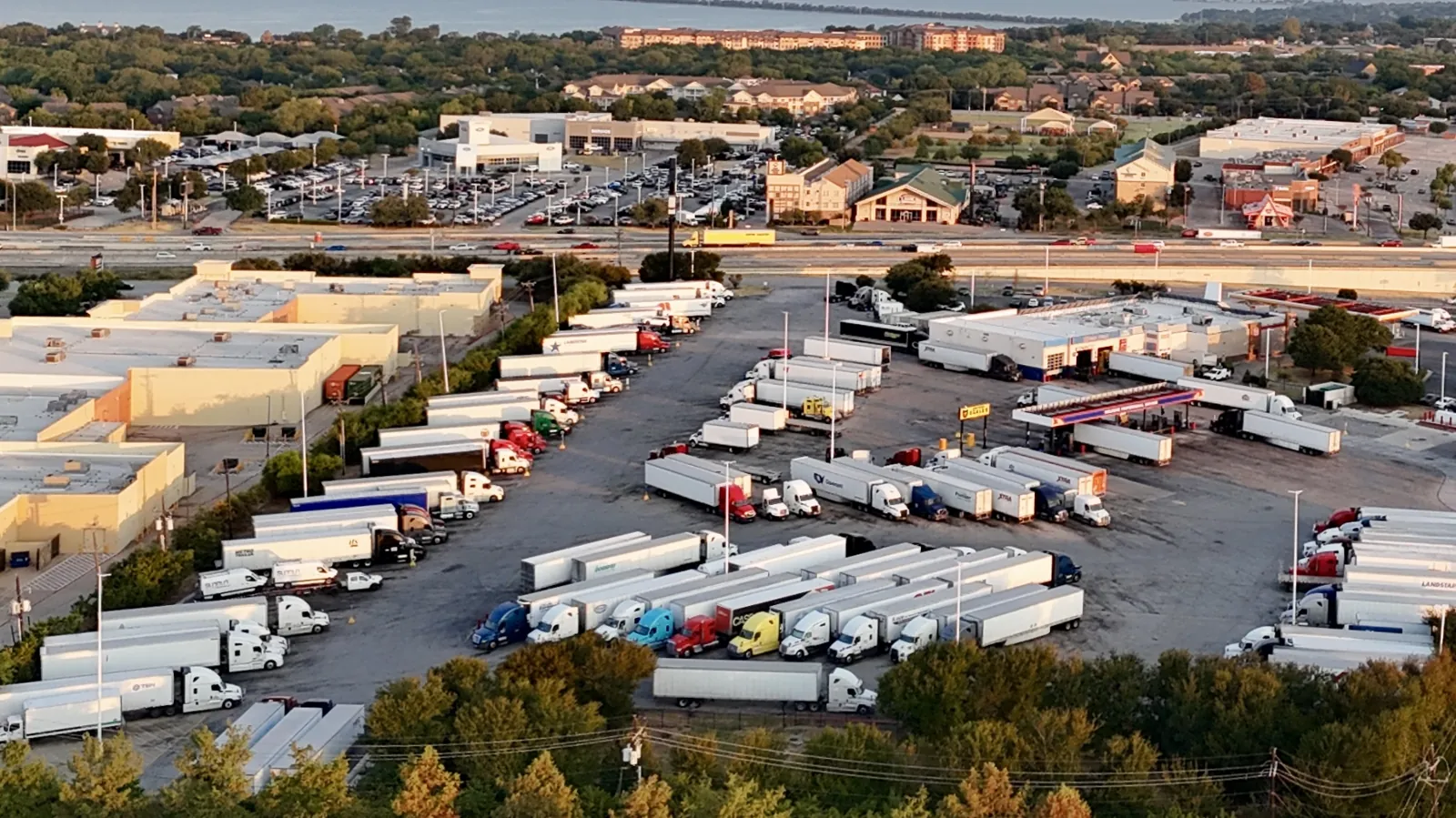 Fleet parking at sunrise