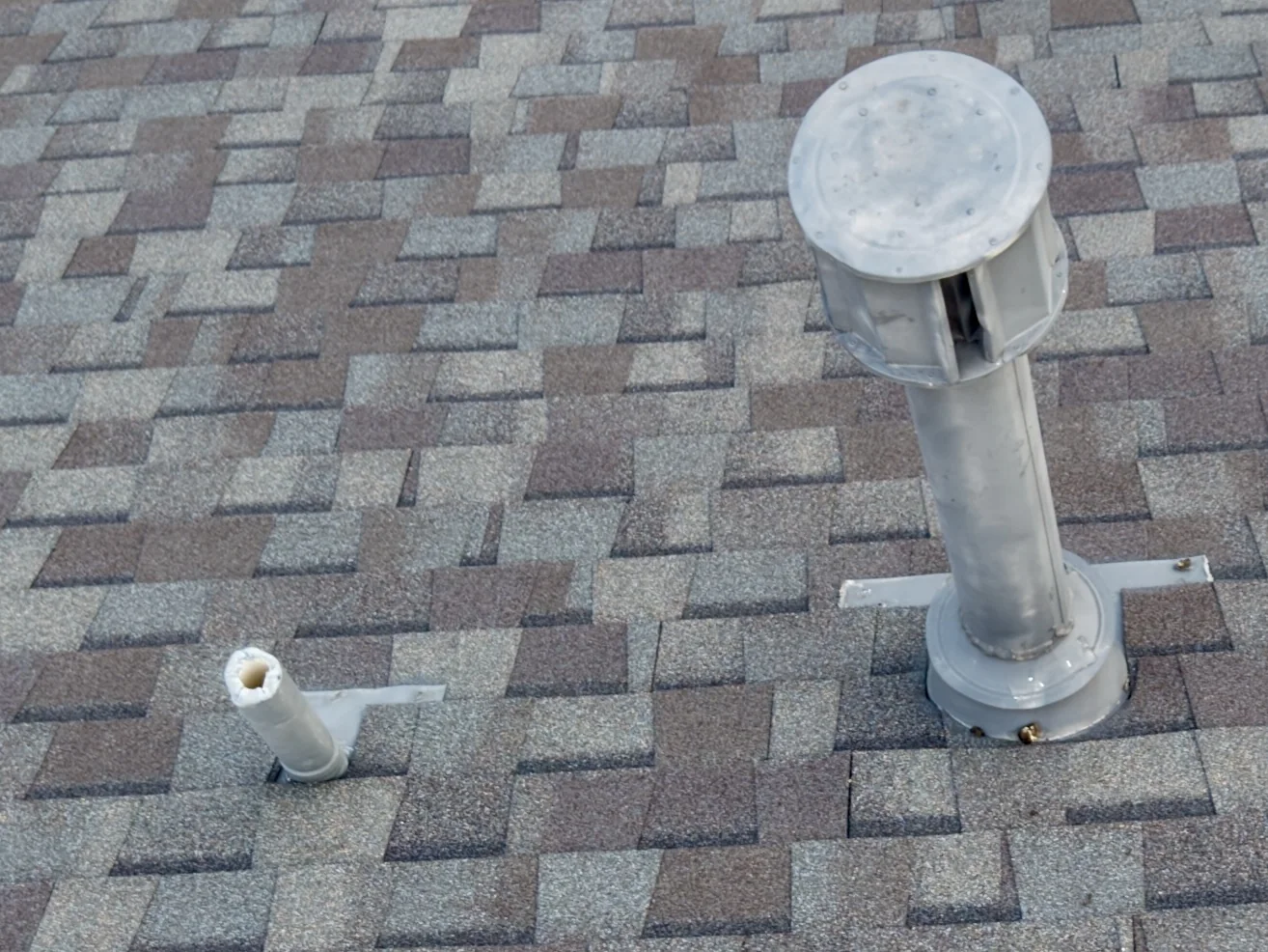 Vents and pipe boot, up close